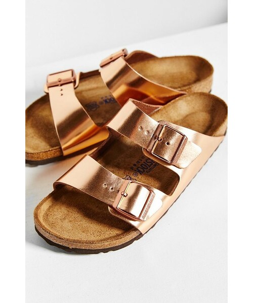 birkenstock arizona bronze metallic