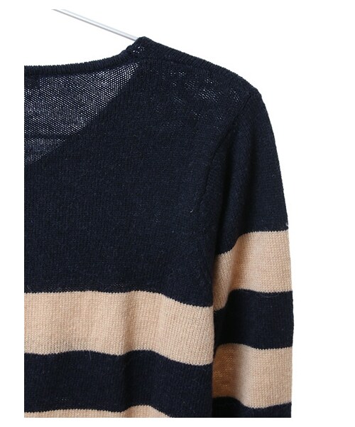 Green　Parks（グリーンパークス）の「Uウォッシャブルボーダープルオーバー（トップス・アイボリー/杢グレー/レッド/ベージュ・F）」の9枚目の写真