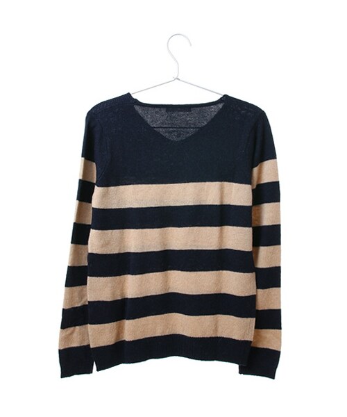 Green　Parks（グリーンパークス）の「Uウォッシャブルボーダープルオーバー（トップス・アイボリー/杢グレー/レッド/ベージュ・F）」の6枚目の写真