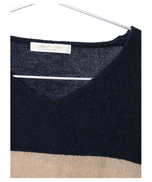 Green　Parks（グリーンパークス）の「Uウォッシャブルボーダープルオーバー（トップス・アイボリー/杢グレー/レッド/ベージュ・F）」の7枚目の写真