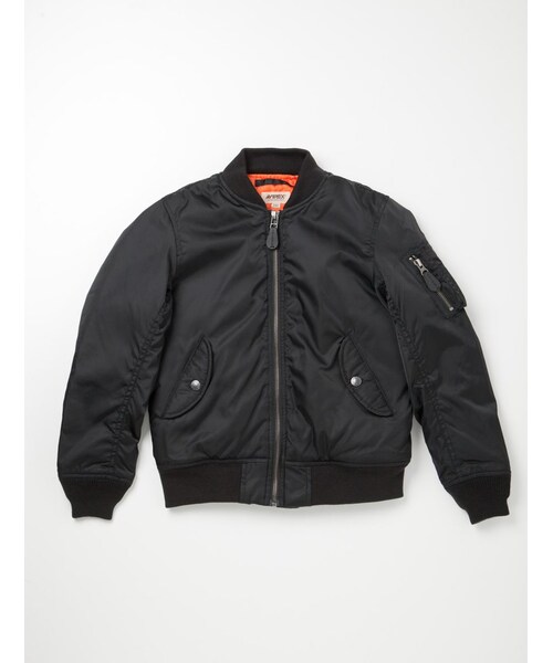 AVIREX(アヴィレックス)の「KID-S MA-1 LOGO(ジャケット/アウター・キッズ・BLACK/SAGE・100/120/140)」の1枚目の写真