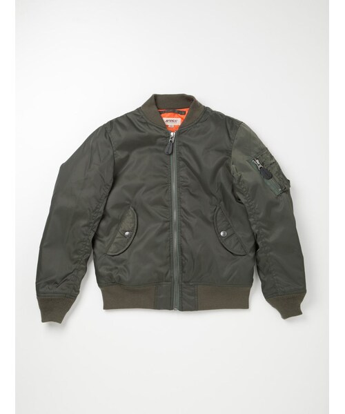 AVIREX(アヴィレックス)の「KID-S MA-1 LOGO(ジャケット/アウター・キッズ・BLACK/SAGE・100/120/140)」の2枚目の写真