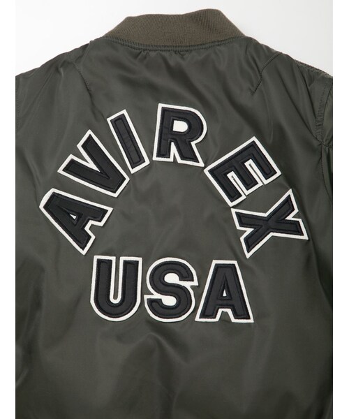 AVIREX(アヴィレックス)の「KID-S MA-1 LOGO(ジャケット/アウター・キッズ・BLACK/SAGE・100/120/140)」の6枚目の写真