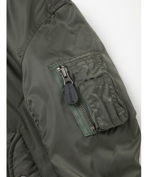 AVIREX(アヴィレックス)の「KID-S MA-1 LOGO(ジャケット/アウター・キッズ・BLACK/SAGE・100/120/140)」の5枚目の写真