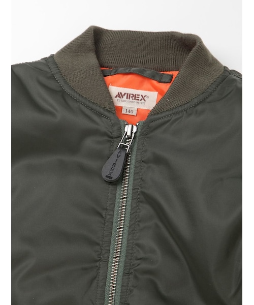 AVIREX(アヴィレックス)の「KID-S MA-1 LOGO(ジャケット/アウター・キッズ・BLACK/SAGE・100/120/140)」の4枚目の写真
