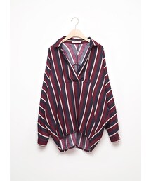 gracegift | 韓國輕盈直條紋開襟襯衫(その他)