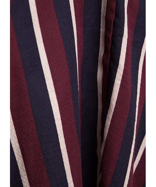 gracegift（グレースギフト）の「韓國輕盈直條紋開襟襯衫（その他・レディース・酒紅/卡其・F）」の3枚目の写真