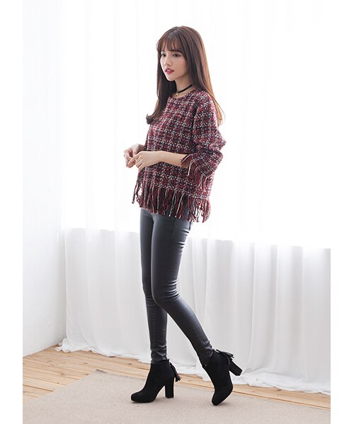 gracegift(グレースギフト)の「韓國帥氣酷妞仿皮長褲(パンツ・レディース・黑・S)」の4枚目の写真