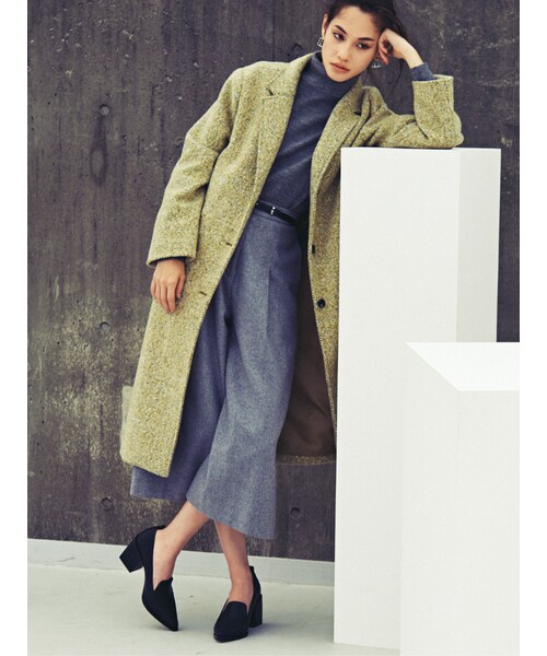 EMODA（エモダ）の「WOOL TUCK RELAXパンツ（パンツ・レディース・グレー/ブラック・S/M）」の3枚目の写真