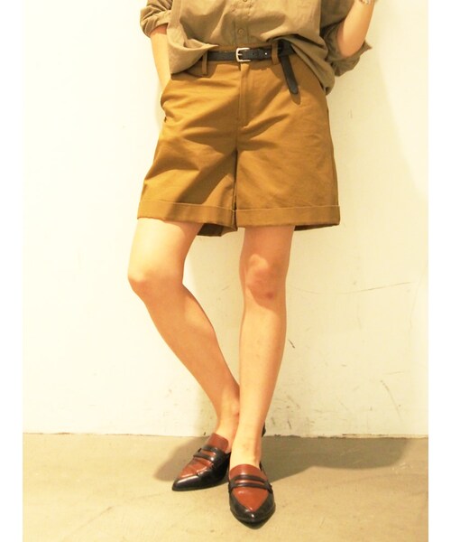 Ungrid(アングリッド)の「チノハーフパンツ(パンツ・レディース・ベージュ/キャメル・S/M)」の3枚目の写真