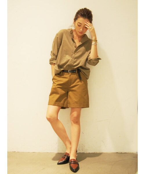 Ungrid(アングリッド)の「チノハーフパンツ(パンツ・レディース・ベージュ/キャメル・S/M)」の4枚目の写真