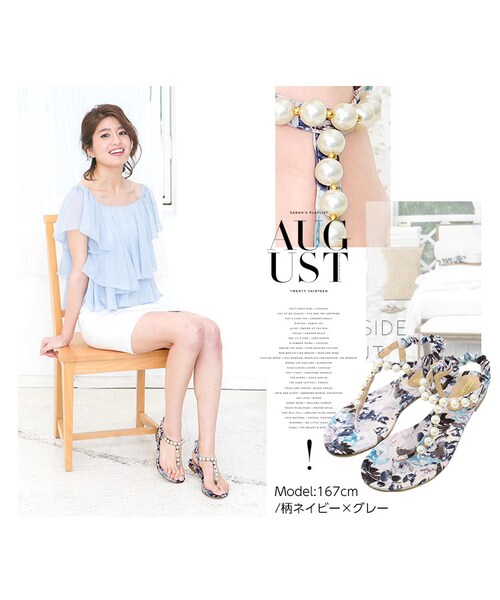 KOBE LETTUCE（コウベレタス）の「日替わりセール★フラット サンダル ぺたんこ サンダル アンクルストラップ I635送料無料（スニーカー・レディース・ブラック/サックス/ピンク/ベージュ/イエロー/柄ピンク×ベージュ/アイボリー・L/LL/M/S）」の6枚目の写真