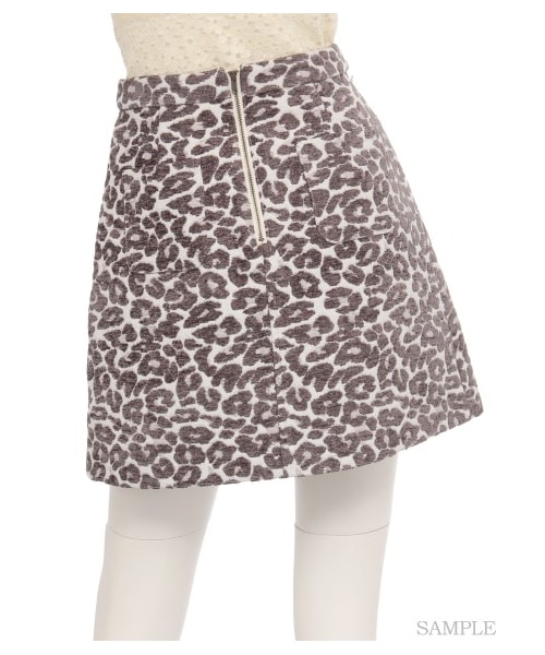 LILY BROWN（リリーブラウン）の「レオパード台形フレアスカート（ミニスカート・レディース・GRY/BEG/BRW・0/1）」の5枚目の写真