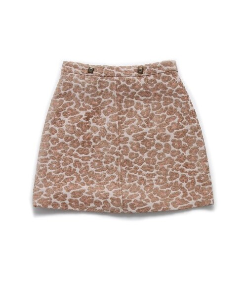 LILY BROWN（リリーブラウン）の「レオパード台形フレアスカート（ミニスカート・レディース・GRY/BEG/BRW・0/1）」の2枚目の写真