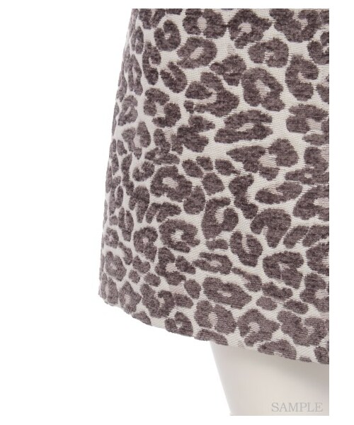 LILY BROWN（リリーブラウン）の「レオパード台形フレアスカート（ミニスカート・レディース・GRY/BEG/BRW・0/1）」の10枚目の写真