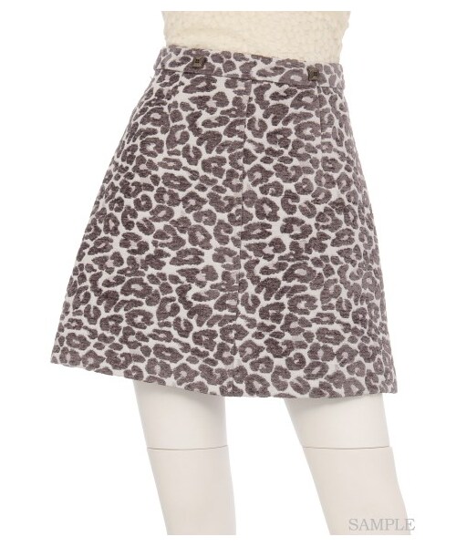 LILY BROWN（リリーブラウン）の「レオパード台形フレアスカート（ミニスカート・レディース・GRY/BEG/BRW・0/1）」の12枚目の写真