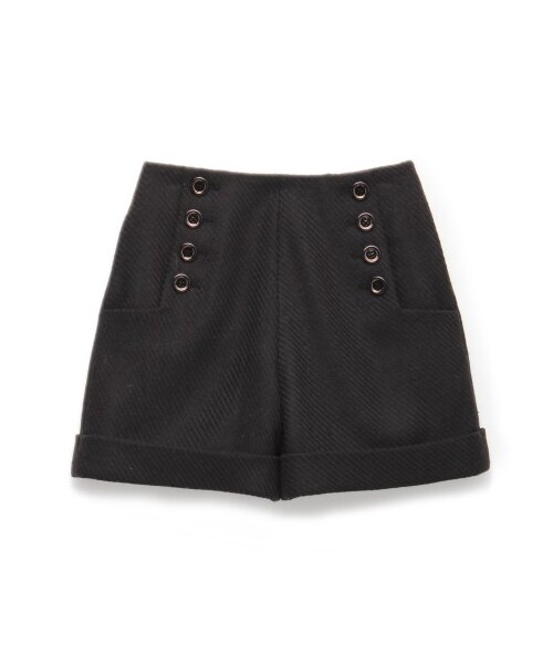 LILY BROWN（リリーブラウン）の「前ボタンショートパンツ（ショートパンツ・レディース・GRY/BLK/BEG・0/1）」の2枚目の写真