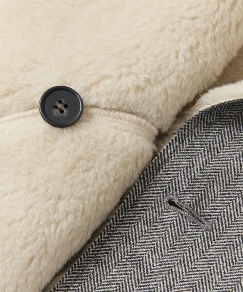 KBF（ケイビーエフ）の「人字紋絨毛夾克外套（ジャケット/アウター・レディース・灰色/炭黑色・one）」の17枚目の写真