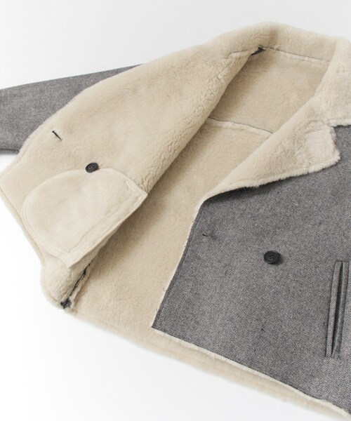 KBF（ケイビーエフ）の「人字紋絨毛夾克外套（ジャケット/アウター・レディース・灰色/炭黑色・one）」の16枚目の写真