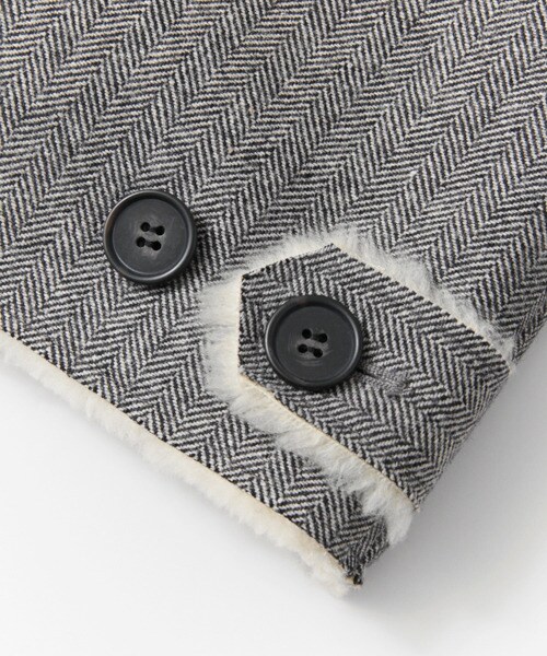 KBF（ケイビーエフ）の「人字紋絨毛夾克外套（ジャケット/アウター・レディース・灰色/炭黑色・one）」の21枚目の写真