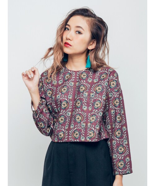 EVRIS（エヴリス）の「タッセルフリンジピアス（アクセサリー・レディース・レッド/グリーン）」の3枚目の写真