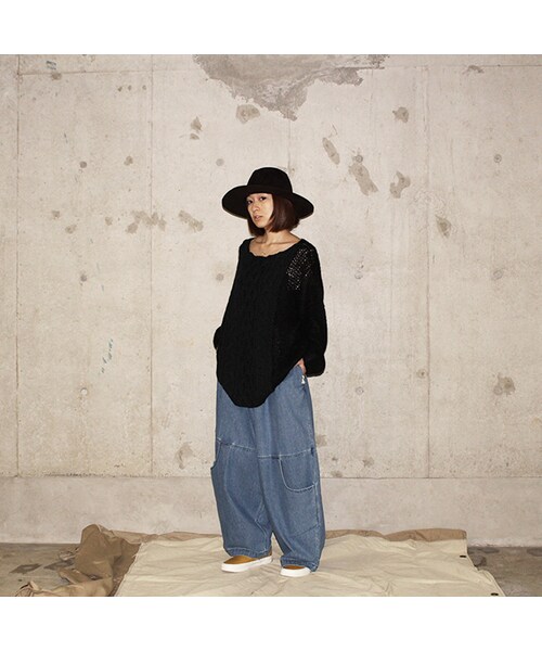 69（シックスティーナイン）の「Knee Pocket Pants（パンツ・Blue・XS/S/M/L）」の8枚目の写真