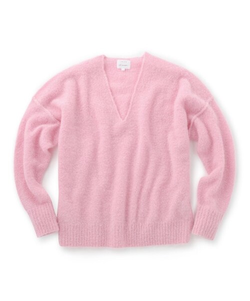 LE JUN（ルジュン）の「アルパカ混ループVネックプルオーバー（トップス・レディース・グレー/ホワイト/キャメル/ピンク・F）」の5枚目の写真