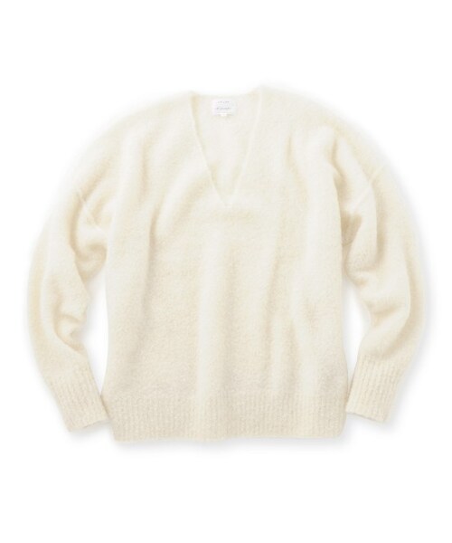 LE JUN（ルジュン）の「アルパカ混ループVネックプルオーバー（トップス・レディース・グレー/ホワイト/キャメル/ピンク・F）」の3枚目の写真