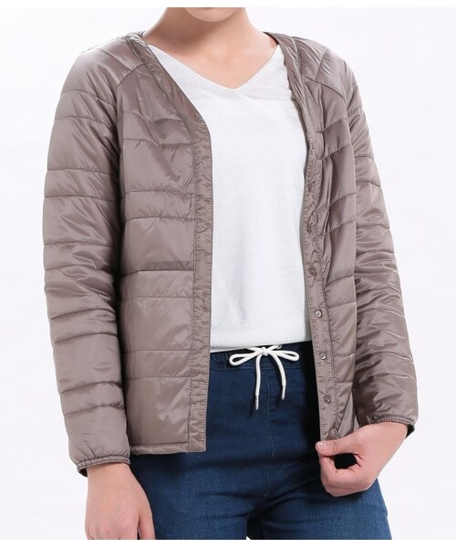 LE JUN（ルジュン）の「Vネックインナージャケット（ジャケット/アウター・レディース・ブラック/ベージュ/パープル・S/M）」の5枚目の写真