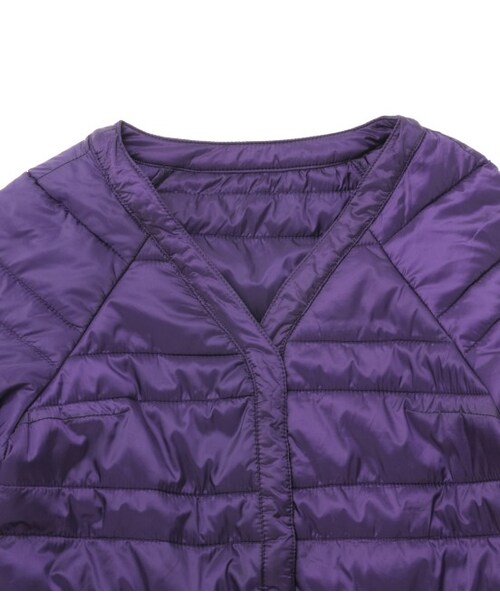 LE JUN（ルジュン）の「Vネックインナージャケット（ジャケット/アウター・レディース・ブラック/ベージュ/パープル・S/M）」の8枚目の写真