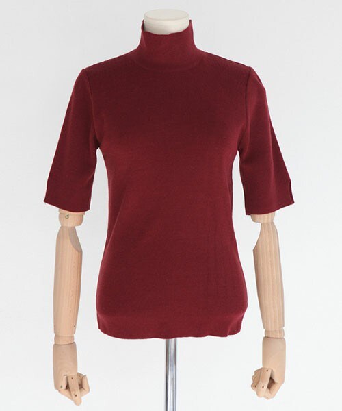 DHOLIC（ディーホリック）の「Vスリット入りハイネックニットトップス（ニット/セーター・レディース・ディープグレー/ブラック/ベージュ/ホワイトアイボリー/ワイン・FREE）」の5枚目の写真