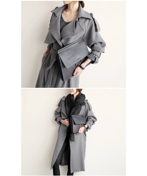 Aco Design（アコデザイン）の「クラッチバッグ レザー/ショルダーバッグ セカンドバッグ/２WAY クラッチバッグ（クラッチバッグ・レディース・ブラック・横：32　縦：25　マチ：3.5）」の7枚目の写真