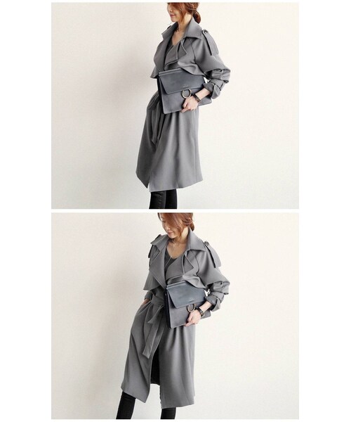 Aco Design（アコデザイン）の「クラッチバッグ レザー/ショルダーバッグ セカンドバッグ/２WAY クラッチバッグ（クラッチバッグ・レディース・ブラック・横：32　縦：25　マチ：3.5）」の8枚目の写真