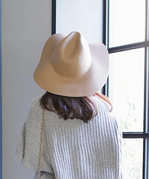 DHOLIC（ディーホリック）の「ウールガルボハット（ハット・レディース・カーキ/ベージュ/ブラウン/ブラック・ONE）」の4枚目の写真