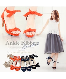 KOBE LETTUCE | ヒールサンダルシューズ スエードアンクルリボン I1005(シューズ)