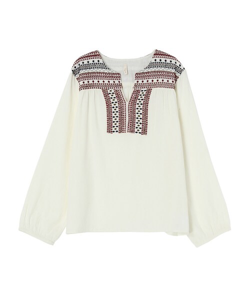 Ungrid(アングリッド)の「カラー刺繍ブラウス(トップス・レディース・オフホワイト/レッド/ネイビー・F)」の1枚目の写真