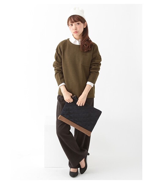 earth music&ecology(アースミュージックアンドエコロジー)の「グレンチェックワイドタックパンツ(パンツ・グレー/ブラウン・M/L)」の11枚目の写真