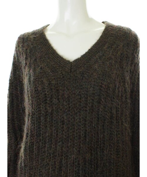 31 Sons de mode（トランテアン　ソン　ドゥ　モード）の「３Ｇモヘア混両畦ロングVネックプルオーバー★ポイント10倍★（トップス・レディース・ラベンダー/カーキグリーン・36）」の7枚目の写真