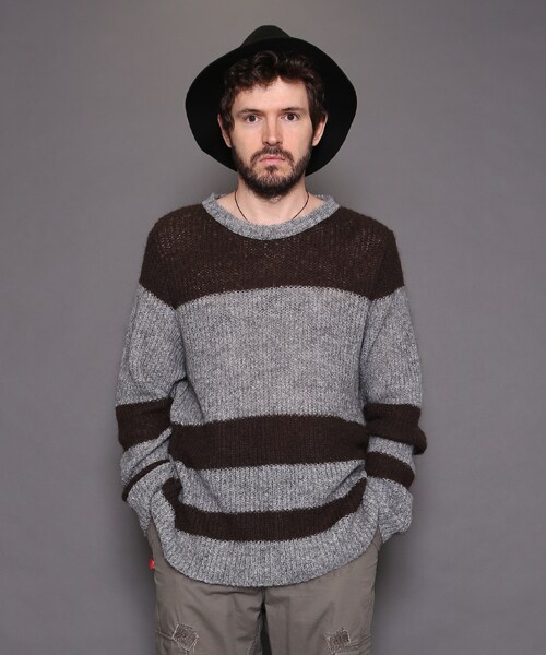 VIRGOwearworks（ヴァルゴウェアワークス）の「Strange border mohair モヘアボーダーニット（トップス・メンズ・WHITE/BLUE、BROWN/GRAY、GRAY/BLACK・2/3/4）」の20枚目の写真