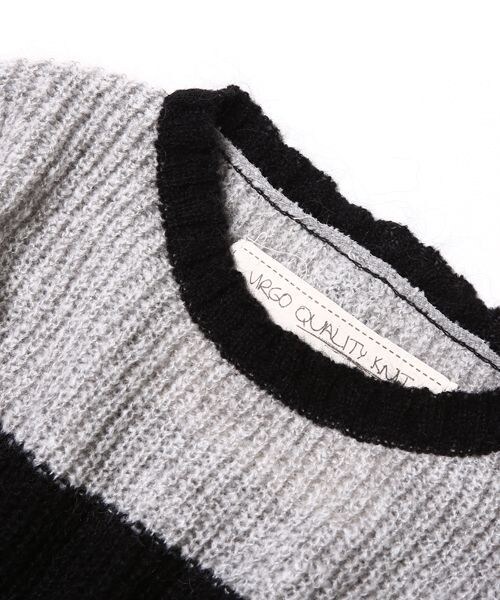 VIRGOwearworks（ヴァルゴウェアワークス）の「Strange border mohair モヘアボーダーニット（トップス・メンズ・WHITE/BLUE、BROWN/GRAY、GRAY/BLACK・2/3/4）」の7枚目の写真