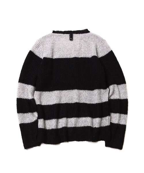 VIRGOwearworks（ヴァルゴウェアワークス）の「Strange border mohair モヘアボーダーニット（トップス・メンズ・WHITE/BLUE、BROWN/GRAY、GRAY/BLACK・2/3/4）」の2枚目の写真