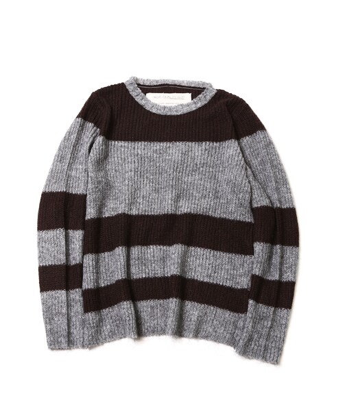 VIRGOwearworks（ヴァルゴウェアワークス）の「Strange border mohair モヘアボーダーニット（トップス・メンズ・WHITE/BLUE、BROWN/GRAY、GRAY/BLACK・2/3/4）」の15枚目の写真