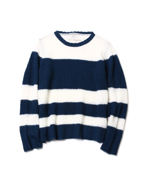 VIRGOwearworks（ヴァルゴウェアワークス）の「Strange border mohair モヘアボーダーニット（トップス・メンズ・WHITE/BLUE、BROWN/GRAY、GRAY/BLACK・2/3/4）」の12枚目の写真