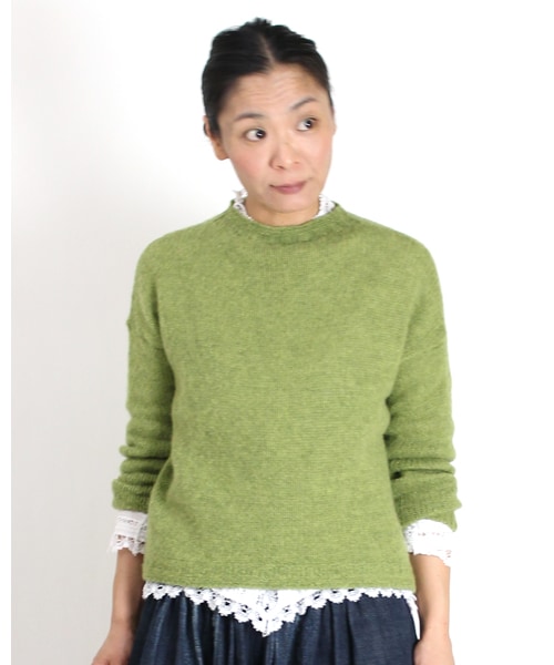 SDL45Rフォーティーファイブアールニットセーター綿100%グレーレディース SDL45R フォーティーファイブアール長袖セーター ニットM綿100%グレー