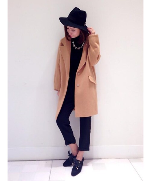 31 Sons de mode（トランテアン　ソン　ドゥ　モード）の「チェスターコクーンコート（ジャケット/アウター・レディース・キャメル/ネイビー/ピンク・36/38）」の4枚目の写真