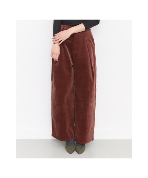 KBF（ケイビーエフ）の「KBF+ コーデュロイワイドボリュームパンツ（パンツ・レディース・D.BROWN/CAMEL/D.RED・one）」の6枚目の写真