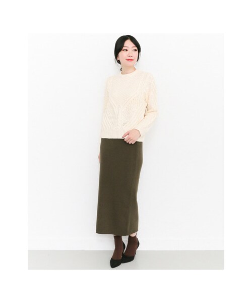 KBF（ケイビーエフ）の「KBF+ リブマキシスカート（スカート・レディース・KHAKI/BLACK/GRAY・one）」の7枚目の写真