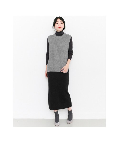 KBF（ケイビーエフ）の「KBF+ リブマキシスカート（スカート・レディース・KHAKI/BLACK/GRAY・one）」の9枚目の写真