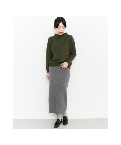 KBF（ケイビーエフ）の「KBF+ リブマキシスカート（スカート・レディース・KHAKI/BLACK/GRAY・one）」の5枚目の写真