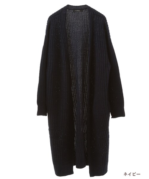 w closet（ダブルクローゼット）の「片畦ロングカーディガン（トップス・レディース・オフホワイト/ベージュ/ネイビー・FREE）」の3枚目の写真